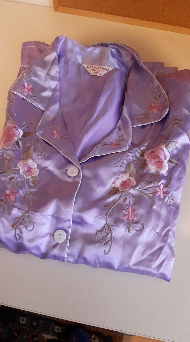 Nakışlı Mor Kadın Pijama Takımı - Görsel 3