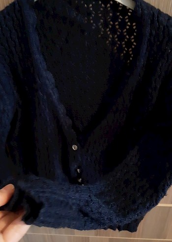 Siyah Örgü Kadın Hırka - Görsel 4