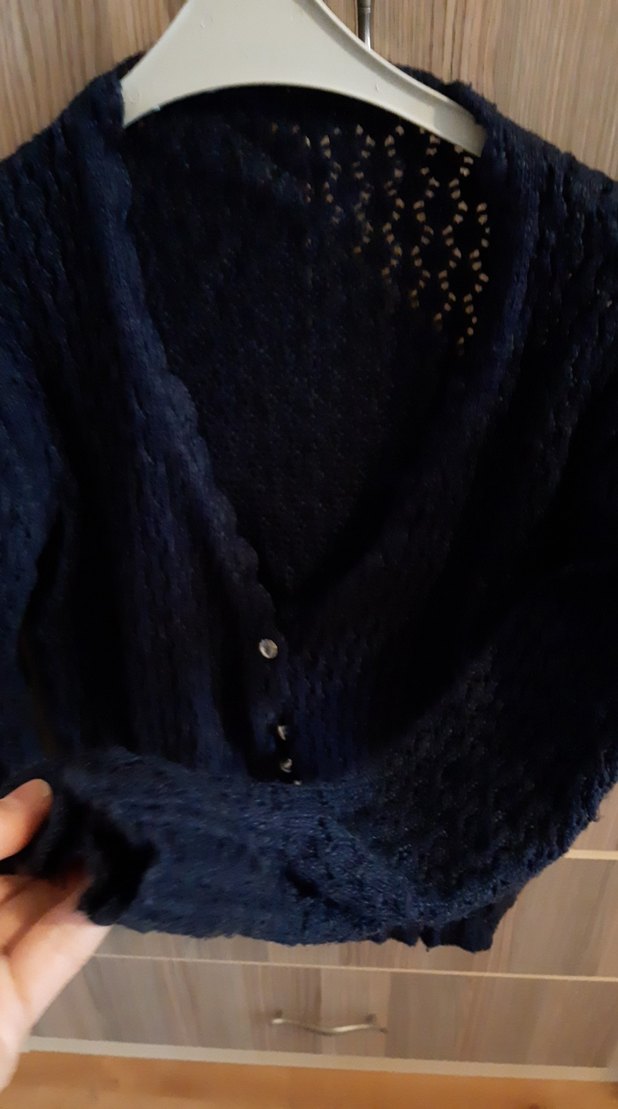 Siyah Örgü Kadın Hırka - Görsel 4