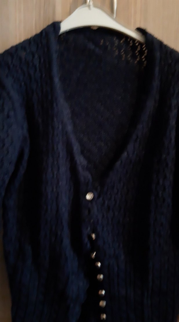 Siyah Örgü Kadın Hırka - Görsel 2