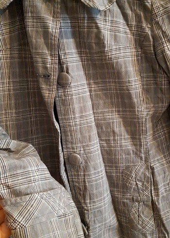 Düğmeli Midi Keten Kadın Trençkot - Görsel 6