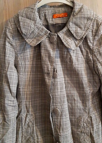 Düğmeli Midi Keten Kadın Trençkot - Görsel 7