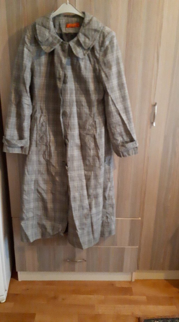 Düğmeli Midi Keten Kadın Trençkot - Görsel 4