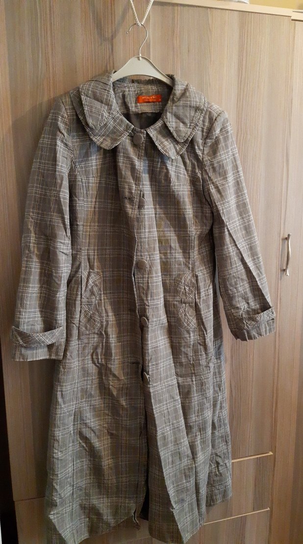 Düğmeli Midi Keten Kadın Trençkot - Görsel 2