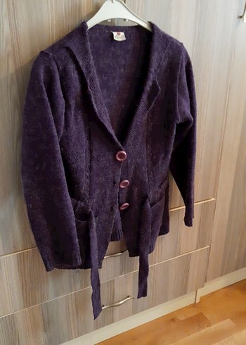 Düğmeli Mor Kadın Midi Kaban - Görsel 8