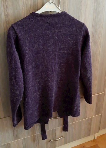 Düğmeli Mor Kadın Midi Kaban - Görsel 7