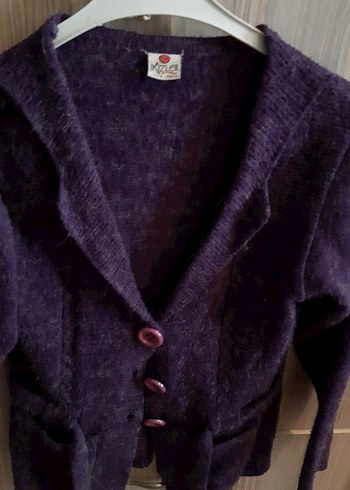 Düğmeli Mor Kadın Midi Kaban - Görsel 6