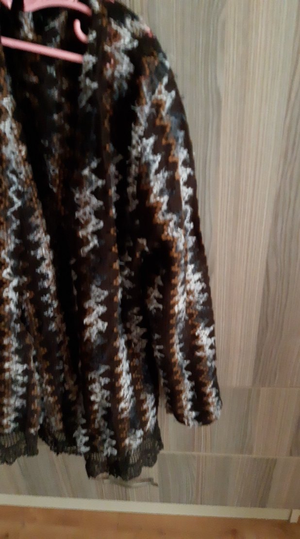 Dantel Detaylı Kahverengi Kadın Örgü Şal - Görsel 2