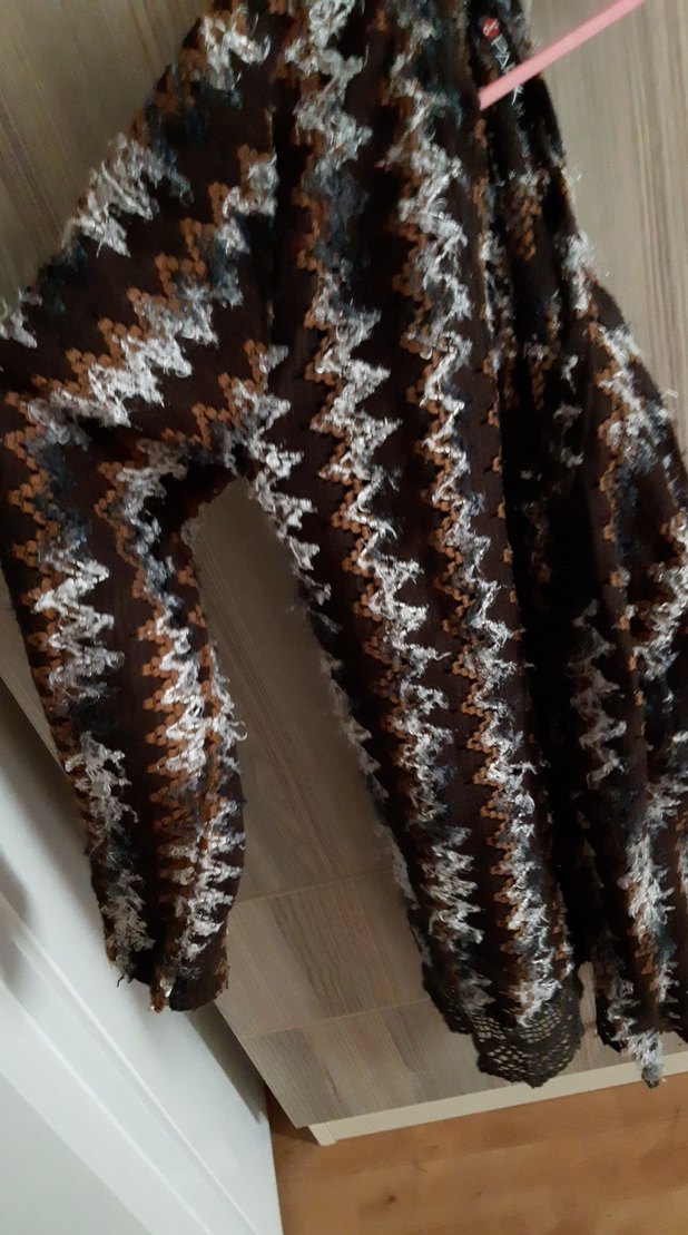 Dantel Detaylı Kahverengi Kadın Örgü Şal - Görsel 3