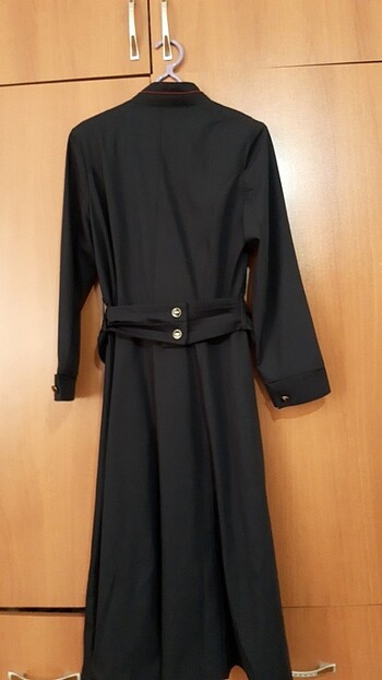 uzun tunik pardesu lacivert - Görsel 6