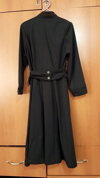 uzun tunik pardesu lacivert - Görsel 7