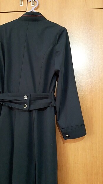 uzun tunik pardesu lacivert - Görsel 8