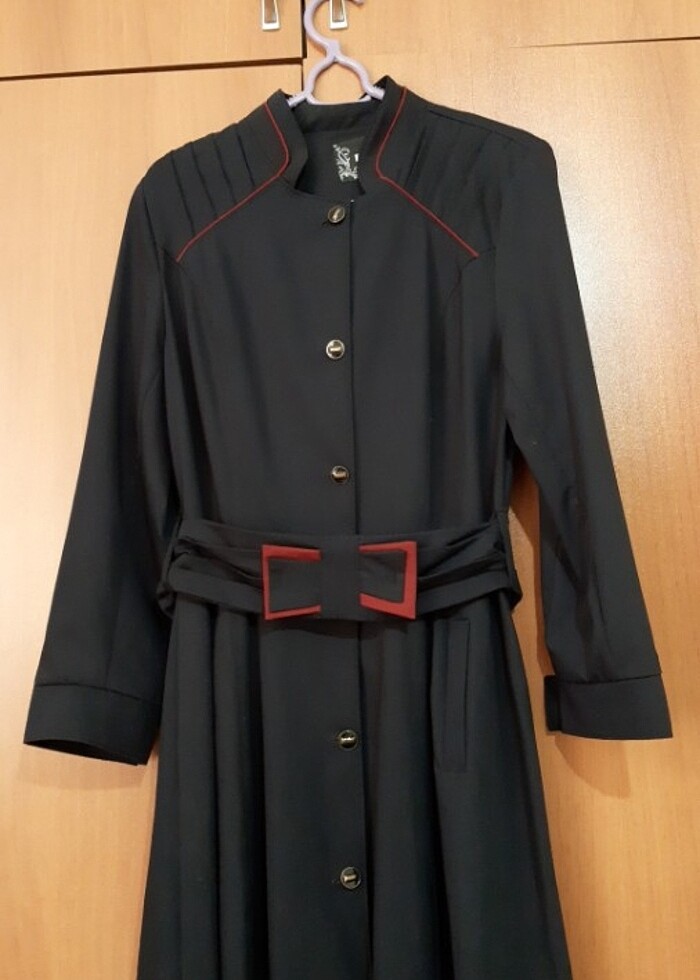 uzun tunik pardesu lacivert - Görsel 2