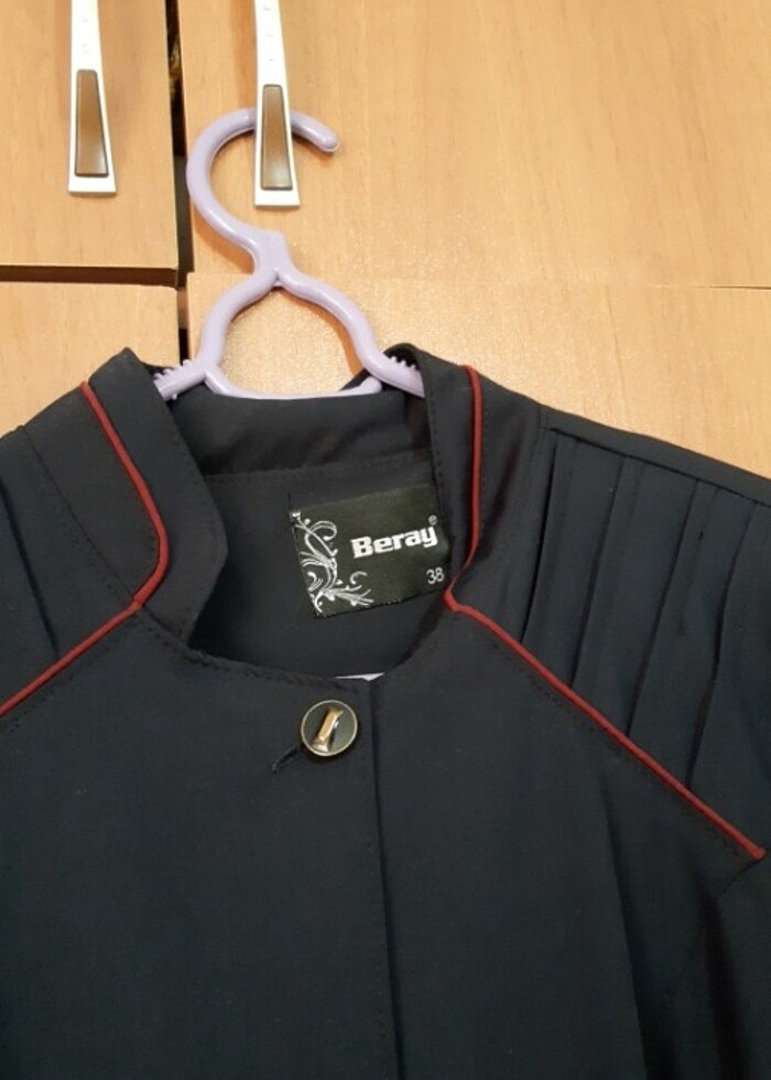 uzun tunik pardesu lacivert - Görsel 5