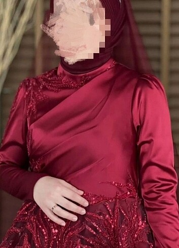 40 Beden BORDO KINALIK ABİYE 