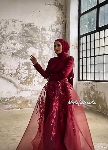 40 Beden bordo Renk BORDO KINALIK ABİYE 