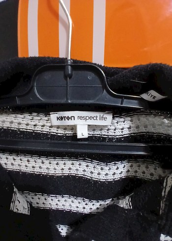 Çizgili Örgü Gri Kadın Kazak - Görsel 2