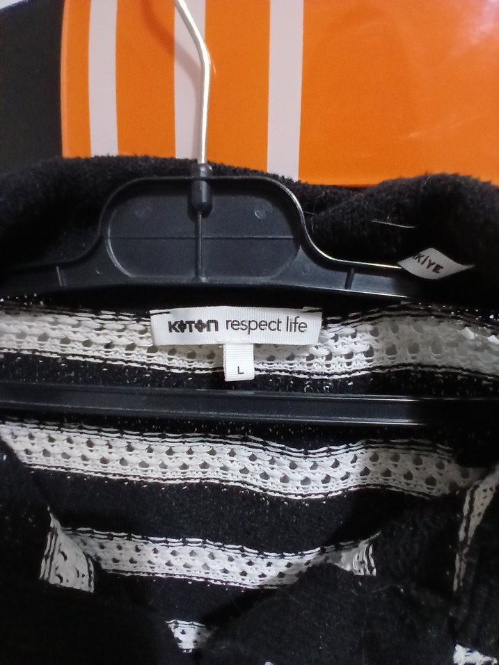 Çizgili Örgü Gri Kadın Kazak - Görsel 2