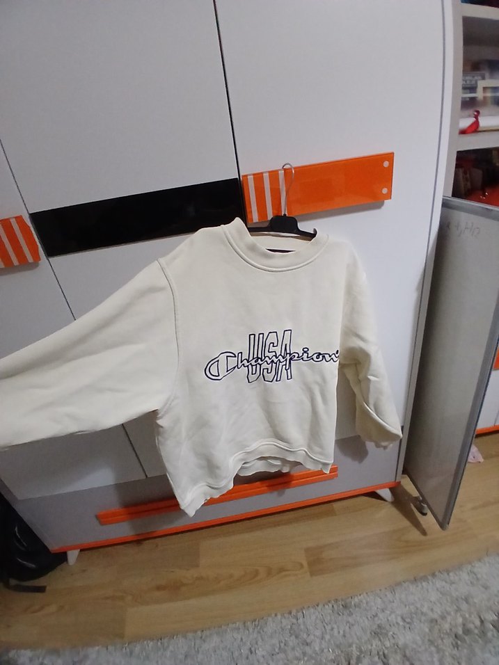 Champion Kadın Bej Sweatshirt - Görsel 3