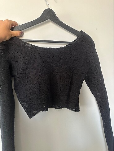 Diğer Siyah dantelli blus