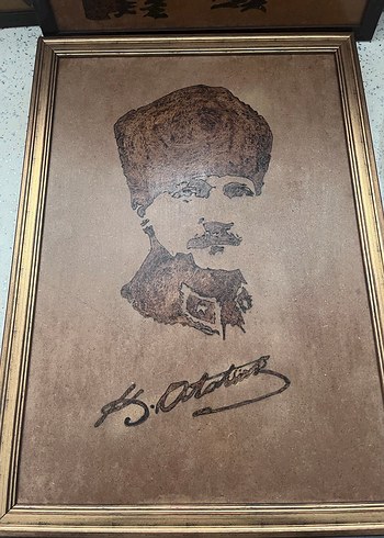 Beden Atatürk Portresi Ahşap Yakma Sanatı Tablo