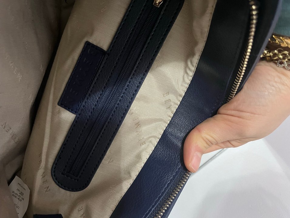 Beymen Lacivert Deri Fermuarlı Kadın Çanta - Görsel 4