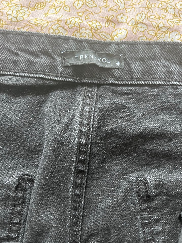 Siyah Kadın Kot Tulum, Normal Boy, Askılı - Görsel 5