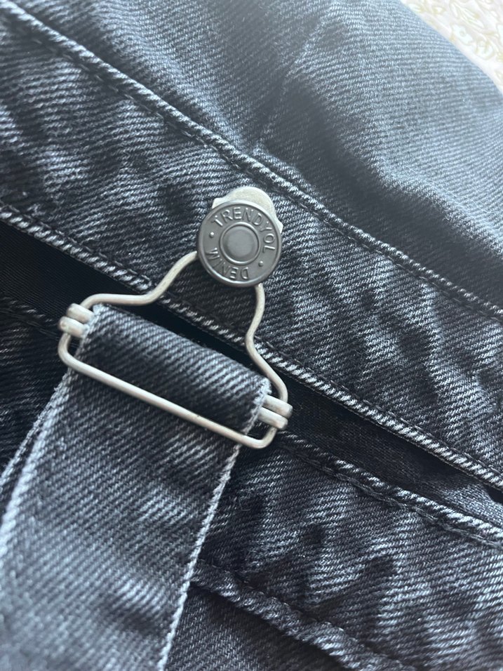 Siyah Kadın Kot Tulum, Normal Boy, Askılı - Görsel 4