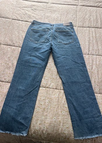 Mavi Düğmeli Bohem Salaş Denim Pantolon - Görsel 3