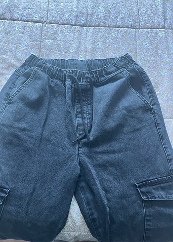 Siyah Kadın Bol Kesim Midi Kot Pantolon - Görsel 2