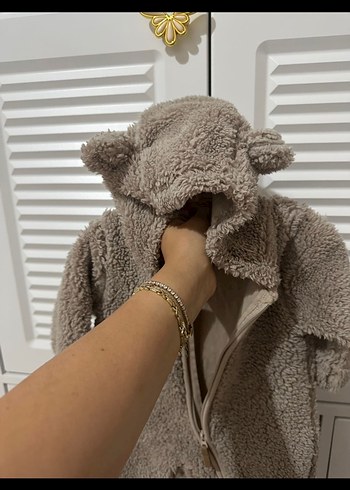 Kahverengi Peluş Bebek Tulumu - Görsel 4