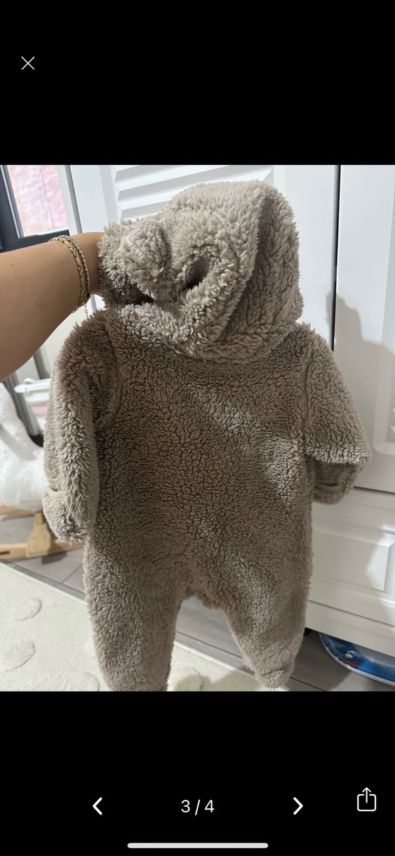 Kahverengi Peluş Bebek Tulumu - Görsel 3