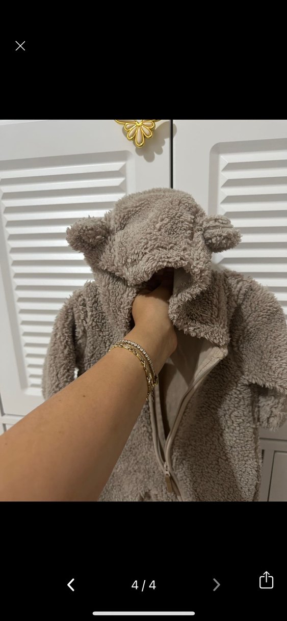 Kahverengi Peluş Bebek Tulumu - Görsel 4