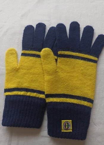 Sarı-lacivert örgü erkek çocuk eldiveni - Görsel 3