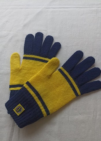 Sarı-lacivert örgü erkek çocuk eldiveni - Görsel 2
