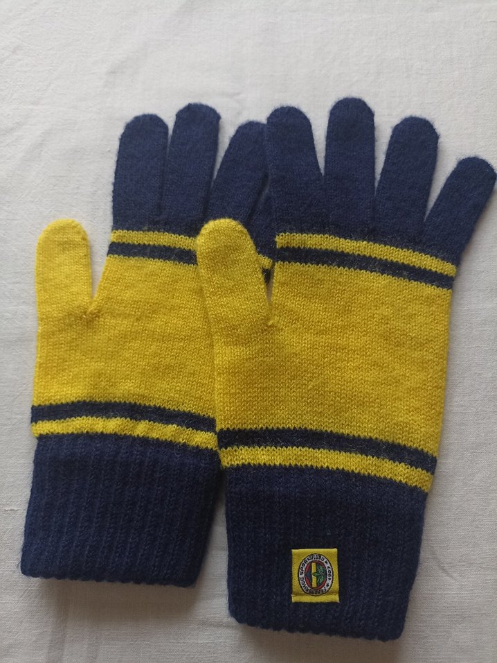 Sarı-lacivert örgü erkek çocuk eldiveni - Görsel 3