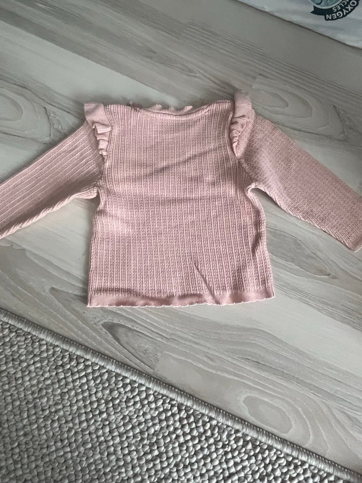 Pembe Örgü Uzun Kollu Bebek Kız Takımı - Görsel 3