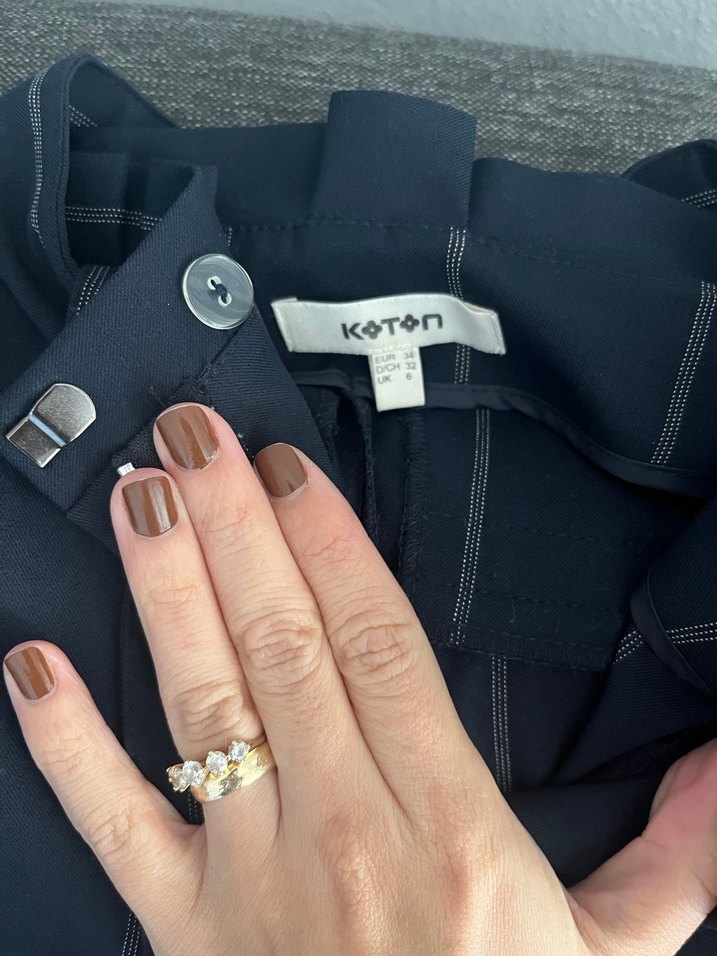 Kadın Gri Kemerli Kumaş Pantolon - Görsel 2