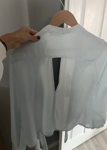 Mavi Düğmeli Uzun Kollu Gömlek - Görsel 2