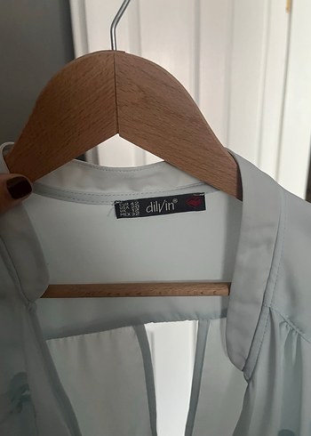 Mavi Düğmeli Uzun Kollu Gömlek - Görsel 3