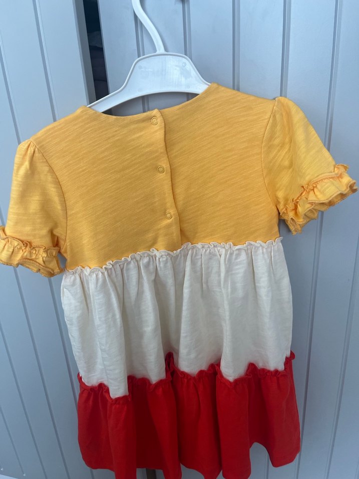 Renkli Fırfırlı Kız Çocuk Elbisesi - Görsel 2