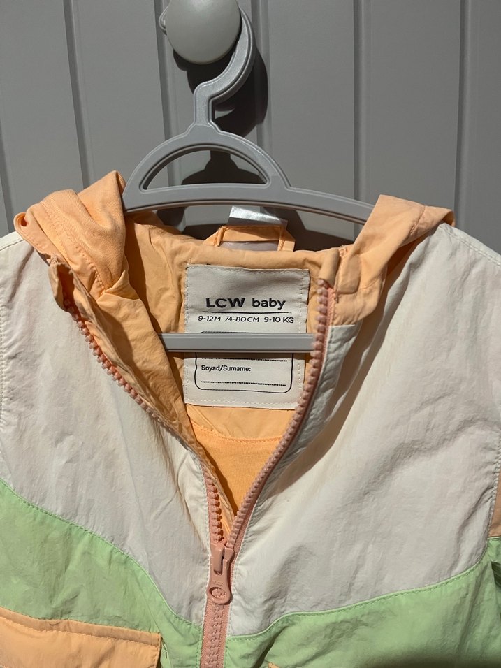 Kız Çocuk Kapüşonlu Renkli Fermuarlı Yağmurluk - Görsel 2