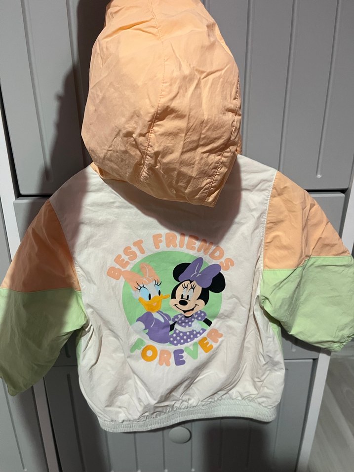 Kız Çocuk Kapüşonlu Renkli Fermuarlı Yağmurluk - Görsel 3