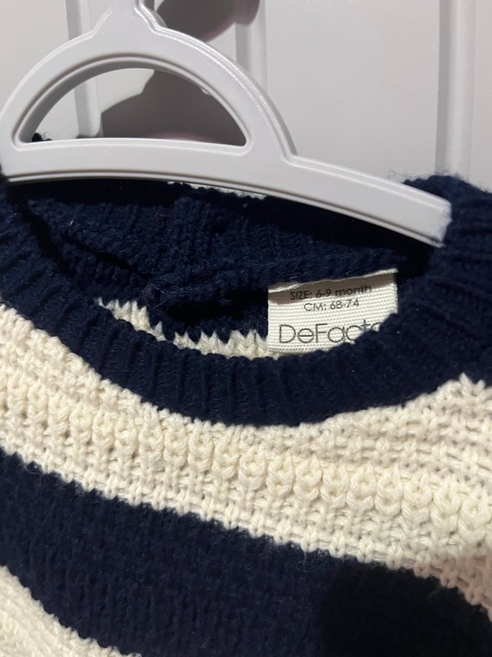 Kız Çocuk Çizgili Triko Kazak - Görsel 2