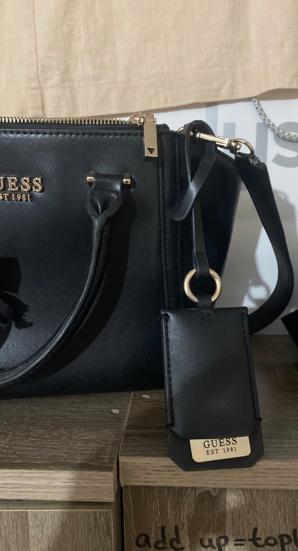 Guess Siyah Deri Tokalı Kadın Çanta - Görsel 2