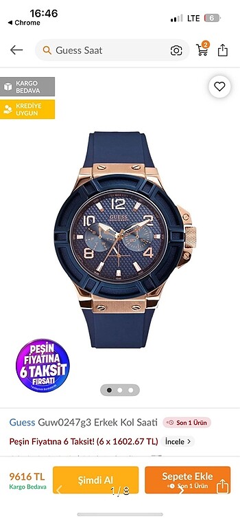 Guess kol saati unisex