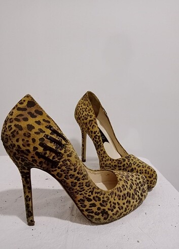 38 Beden Leopar topuklu ayakkabı platform boutique