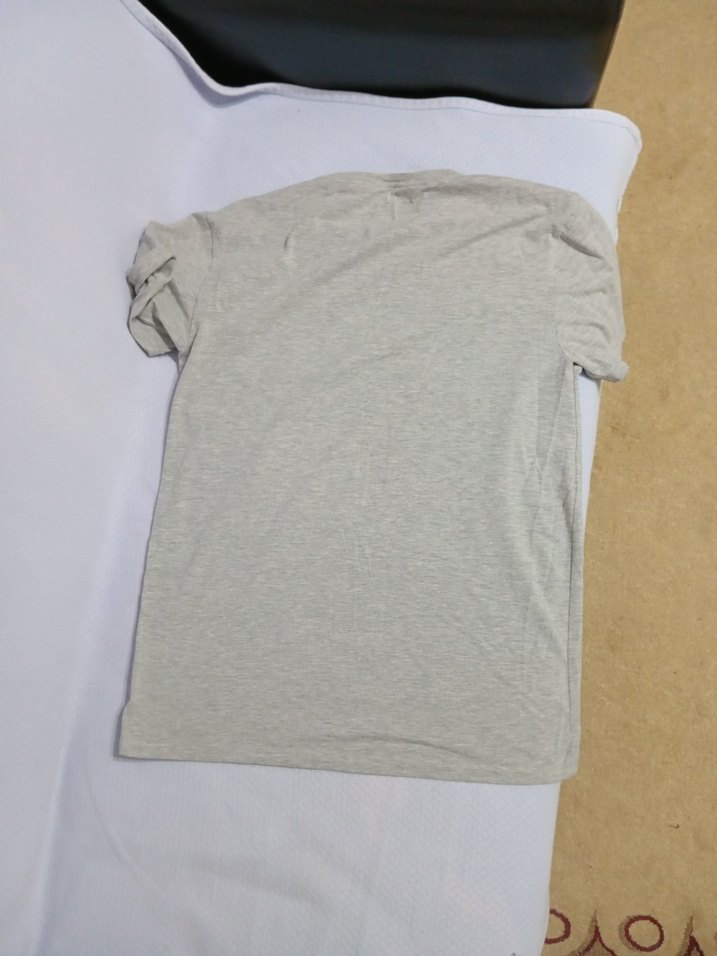 Gri Erkek  Kısa Kollu Keten Tişört - Görsel 3