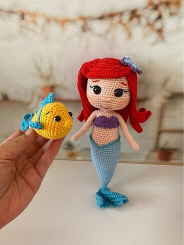  Beden Amigurumi Denizkızı Ariel ve Flounder