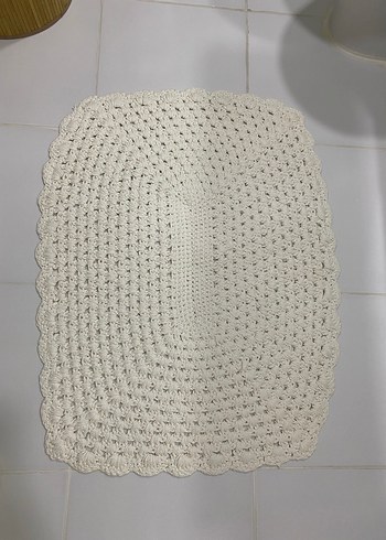 Beden Ekru Örgü Banyo Paspası